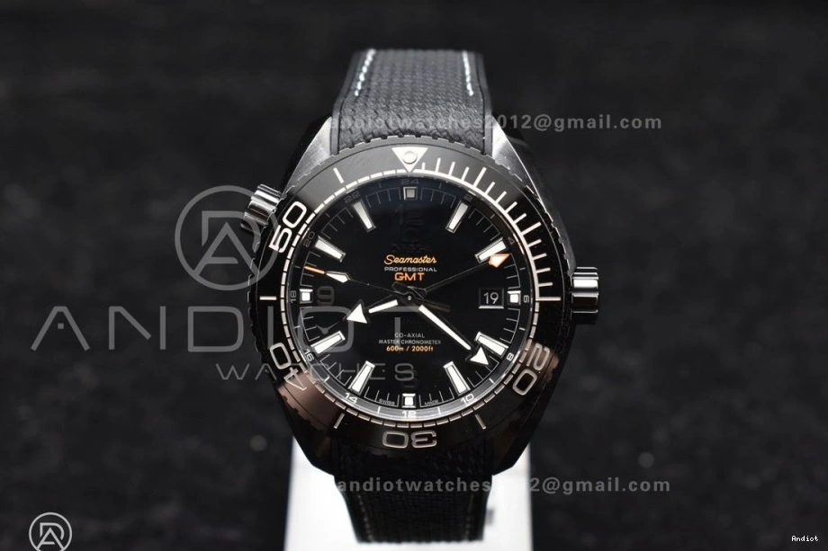 on Nylon Edition A8906 Ocean Real VSF Black Best Strap Clone Super 45.5mm Planet Black Ceramic 1:1 Deep 0108